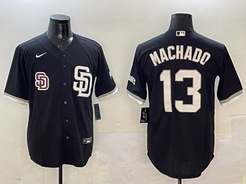 Men San Diego Padres #13 Machado Black Jointly Name Game Nike 2025 MLB Jersey style 2->san diego padres->MLB Jersey
